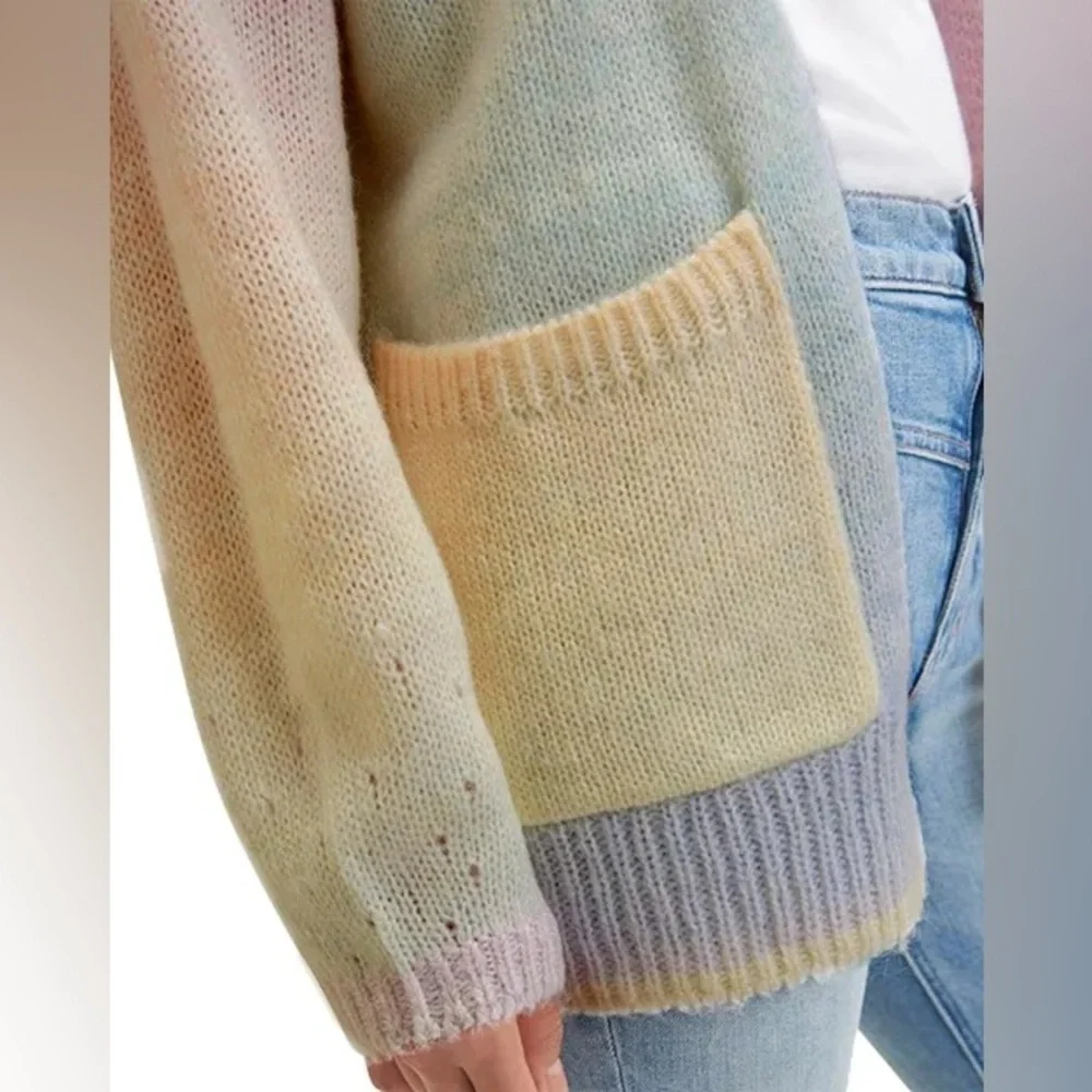 Splendid Eloise Rainbow Open Front Cardigan Pastel